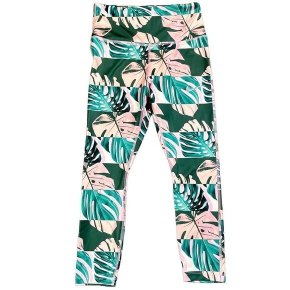 Nike Dri-Fit Botanical Leaf Floral Cropped Leggings Small - Picture 1 of 11
